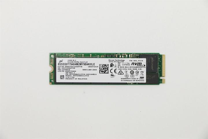 Nährwerte und Zutaten Lenovo Micron 2210 512GB M.2 PCIe (512 GB, M.2 2280)