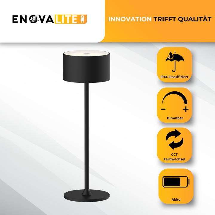 Produktbild Enovalite LED-Akku-Tischleuchte, ELED700400, EEK: D dimmbar, CCT, schwarz (150 lm)