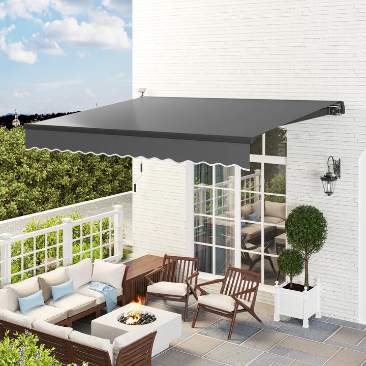 Produktbild Outsunny Klemmmarkise Aluminium, Polyester Grau (3 m)