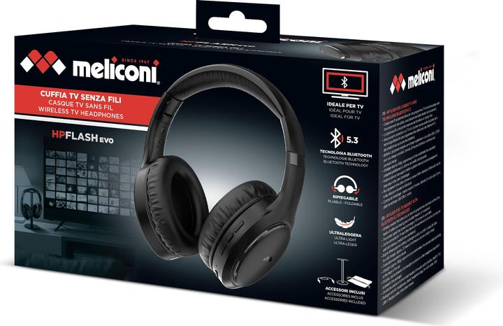 Produktbild Meliconi Hp Flash Evo Kabelgebundenes und schnurloses Headset AMP MUSIC Bluetooth Schwarz (22 h, Kabelgebunden)