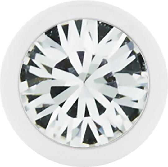 Star Piercing Micro Kugel Pure White mit Swarovski silber (ohne Messing, Chirurgenstahl 316L)
