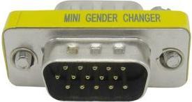 Actual product image RND Electronics Mini D-sub inverting adapter, HDB15 plug / HDB15 plug