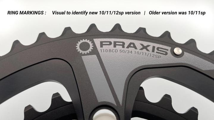 Actual product image Praxis works Buzz Sport chainring set - Road | 5x BCD 110 | 2x 10/11/12s - 50/34T (50)