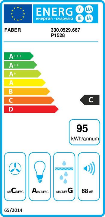 Energy Label Faber Tweet EV8 LED WH A80 (Wall hood)