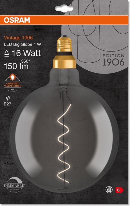 Produktbild Osram Vintage 1906 Led Classic Globe (E27, 5 W, 110 lm, 1 x, G)