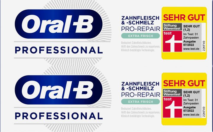Image du produit Oral-B Professional Gencives & Email Pro-Repair Extra Frais Dentifrice 2x75 ml
