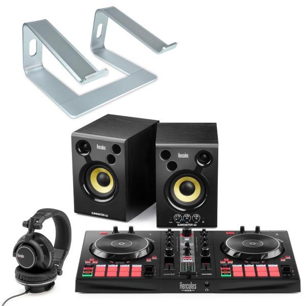 Produktbild Hercules DJ Essentials Kit DJ-Set mit Laptopständer Silberfarben