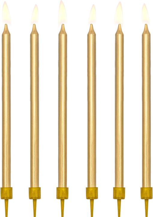 Partydeco Birthday Candles Gold 12,5cm 12 pieces (12 x)