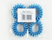 Produktbild Kögler Spiral Haargummis (Nylon), blau, 4 er Set im Beute (Haargummi)