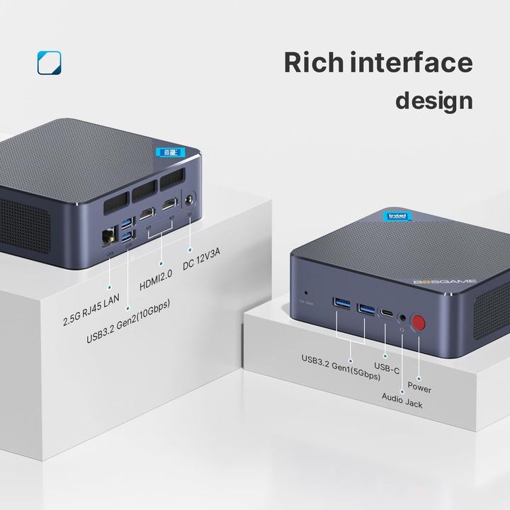 Image du produit Bosgame Mini-PC mit Intel Alder Lake-N95 Prozessor (8.19 Go, 268.44 Go)