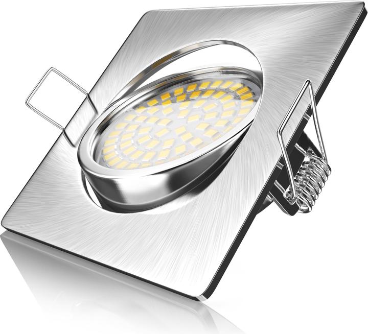 Produktbild Brandson 3x LED Einbaustrahler, schwenkbarer Deckenspot, Edelstahl, 320 Lumen, Deckenstrahler Warmweiss (320 lm)