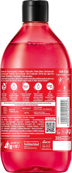 Actual product image Nature Box Revitalising Shower Gel with Pomegranate Oil (385 ml)
