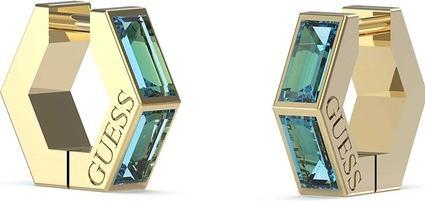 Guess Huggie Me Timelessue Cubic Zirconia Gold Plated Earrings JUBE03133JWYGAQT/U