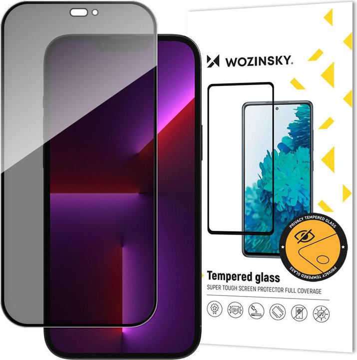 Image du produit Wozinsky Verre de confidentialité avec filtre anti-espion pour iPhone 15 Pro Max Verre de confidentialité Woz (1 pièce(s), Apple iPhone 15 Pro Max)