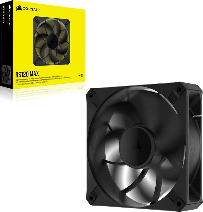 Produktbild Corsair Case Acc Fan RS120 MAX PWM 1x12cm black (120 mm, 1 x)