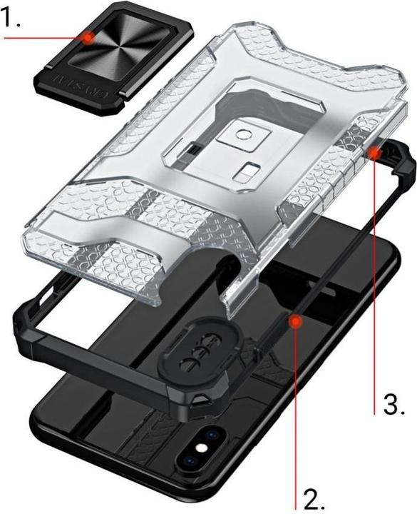 Immagine prodotto Hurtel Anello di cristallo Custodia Kickstand Tough Rugged Cover per iPhone XS Max rosso (Apple iPhone XS Max)