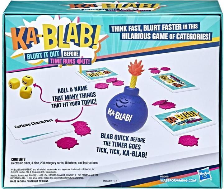 Actual product image Hasbro Gaming Ka-Blab! Party card game (Danish, Norwegian)