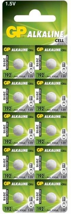 Productafbeelding GP Batteries Gp Alkaline Knoopcel Lr41 (10 Pcs., LR41, 24 mAh)
