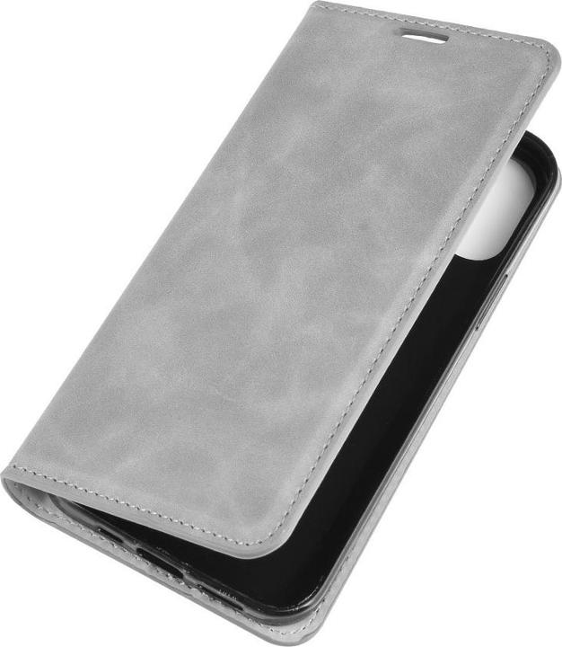 Actual product image Cover-Discount iPhone 12 / 12 Pro - Silky Stand Flip Case Cover grey (Apple iPhone 12, Apple iPhone 12 Pro)
