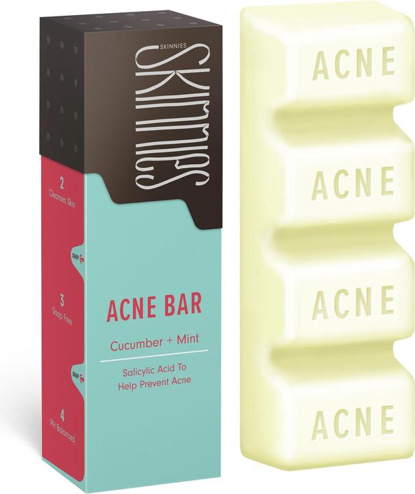 Actual product image Skinnies Acne Bar Cucumber and Mint (Soap, 100 ml)