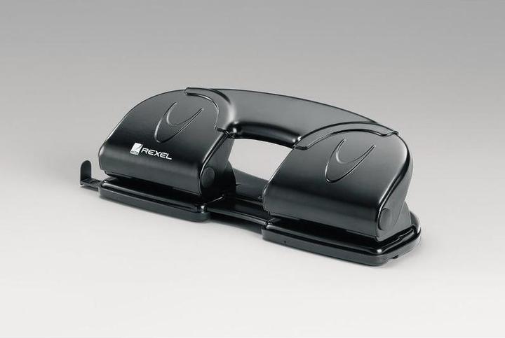 Image du produit Rexel Perforateur 4 trous V412, capacité : 12 feuilles, noir, en métal, avec perforation 80 mm, avec