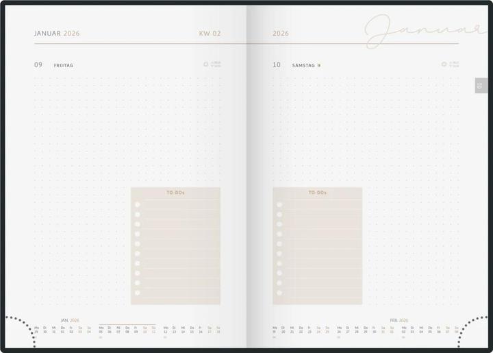 Actual product image Ridoide rido idé Tagesagenda Design Line Monstera Blume, 2026, Nude (148 x 210 mm, German)