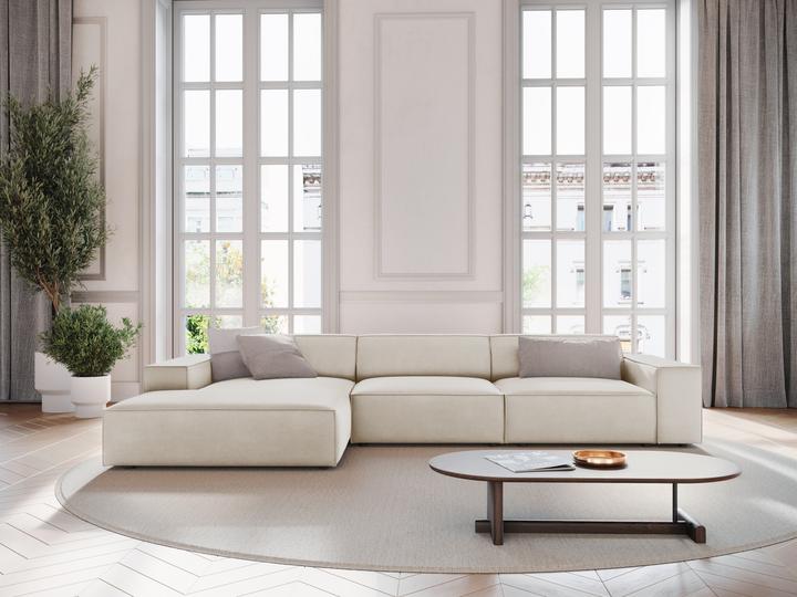 Actual product image Micadoni Velvet Left Corner Sofa, "Jodie", 4 Seats, 284x166x70Made in Europe (Corner sofa)