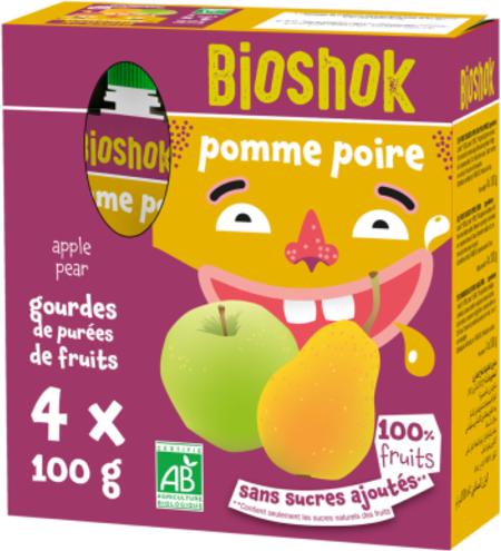 Actual product image Bioshok Apple and Pear Fruit Pouch