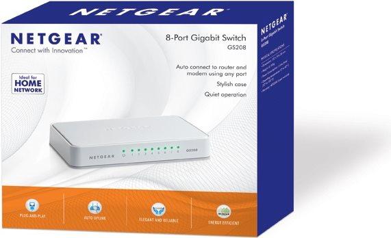 Actual product image Netgear Gs208-100pes (8 Ports)