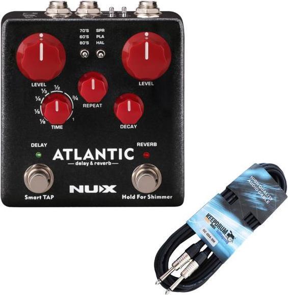 Actual product image NUX NDR-5 Atlantic delay and reverb pedal with guitar cable (Guitar)