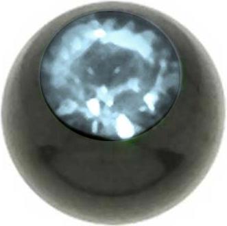 Bijouteria Piercingverschluss (Premium Kristall, Chirurgenstahl 316L, PVD Beschichtung (schwarz))