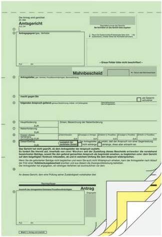 Produktbild Sigel Vordruck ""Mahnbescheid"", A4, SD, 2 x 2 Blatt (25 x)