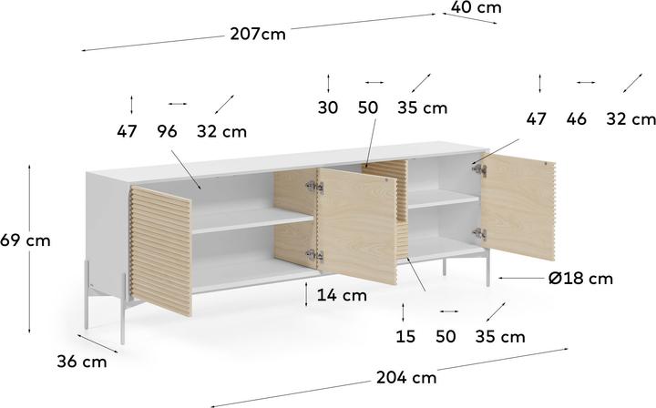 Productafbeelding Kave Home Marielle (207 x 36 x 69 cm)