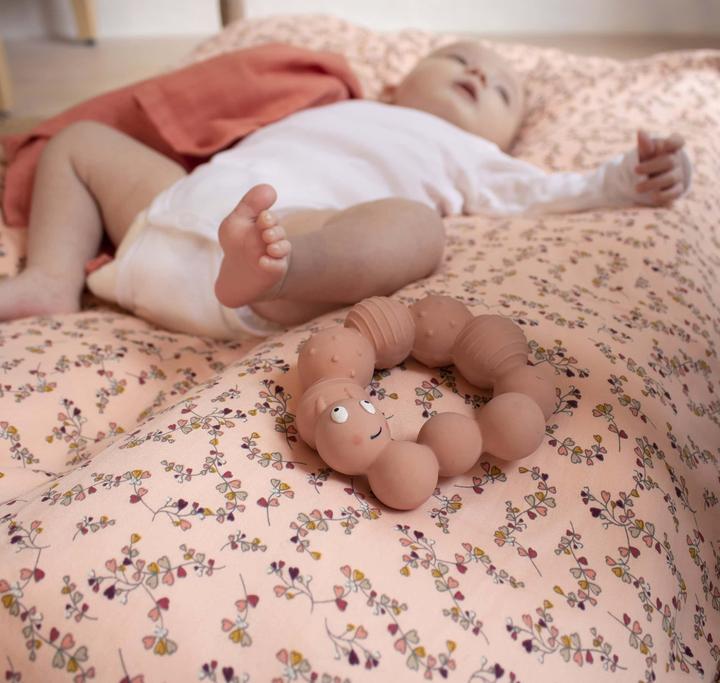 Actual product image Filibabba Teething ring - Lily the larva Peach