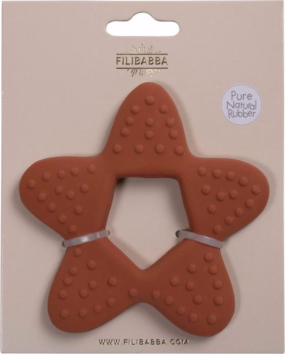 Actual product image Filibabba Teething ring - Star natural rubber - Rust