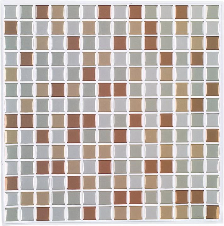 Actual product image Infactory Self-adhesive 3D mosaic tile stickers "Bronze", set of 3 (26 x 26 cm)
