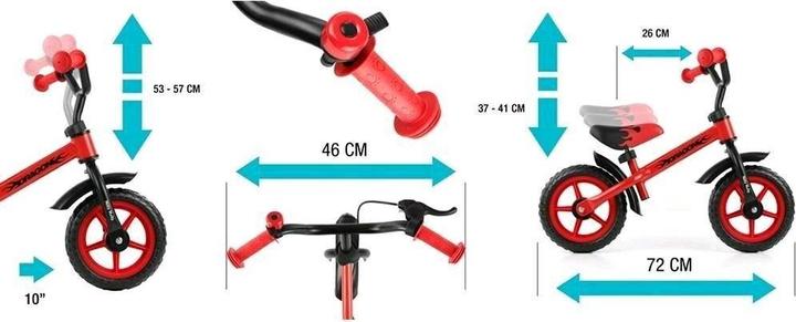 Produktbild Mally Balance bike Milly DRAGON with brakes and bell (Red)