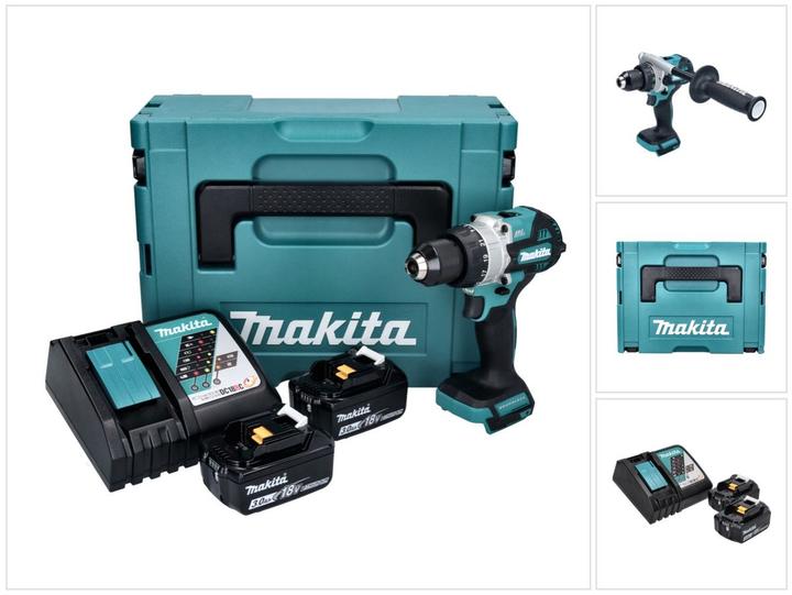 Productafbeelding Makita DHP 486 RFJ Accu Klopboormachine 18 V 130 Nm Borstelloos + 2x Accu 3.0 Ah + Lader + Mak (Oplaadbare batterij)