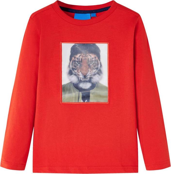 VidaXL Kinder-Langarmshirt Rot 116,Material: 100 % Baumwolle,Farbe (116)