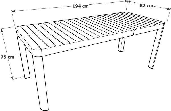 Actual product image Ezeis CALYPSO dining table for 6/8 pers., full aluminium, side extention * Extra-C Price for 1 piece (86.50 cm)