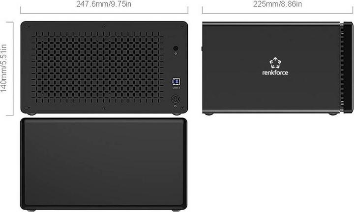 Produktbild Renkforce RF-6647854 8.9 cm (3.5 Zoll) Festplattengehäuse 8 Bay 3.5 Zoll USB-A ( (3.5")