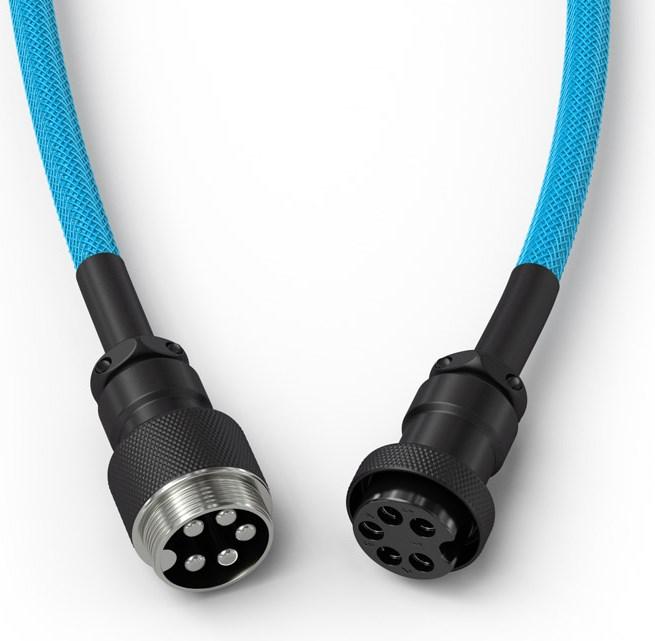 Produktbild Glorious PC Gaming Race Coiled Cable Electric Blue, USB-C auf USB-A Spiralkabel