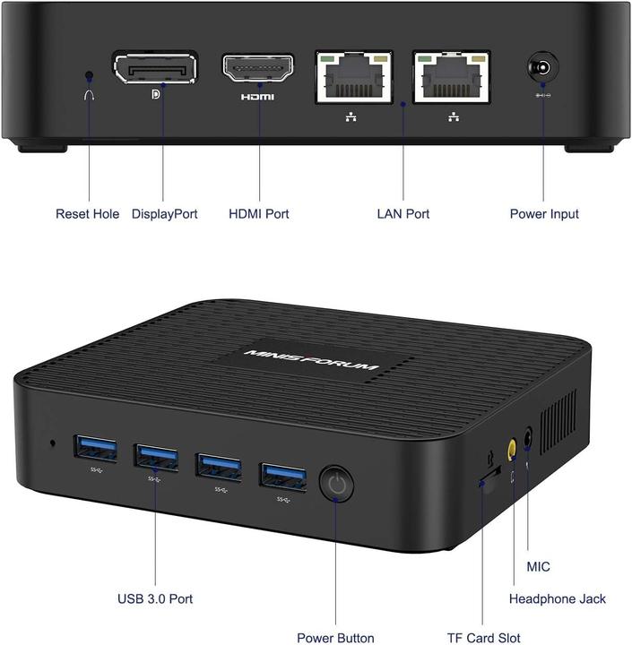 Actual product image Minisforum GK41 Mini-PC (Celeron J4125, 8GB Ram, 128GB SSD) (Intel Celeron J4125, 8 GB, 128 GB, Intel UHD Graphics, UHD Graphics 600)