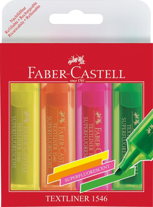 Actual product image Faber-Castell Textliner, case of 4 fluorescent (Multicoloured, 1 mm, 4 x)