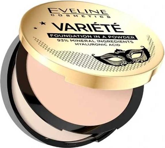 Immagine prodotto Eveline Variete Fondotinta in polvere per il viso con acido ialuronico e applicatore in spugna 8g (03 Vaniglia chiara)