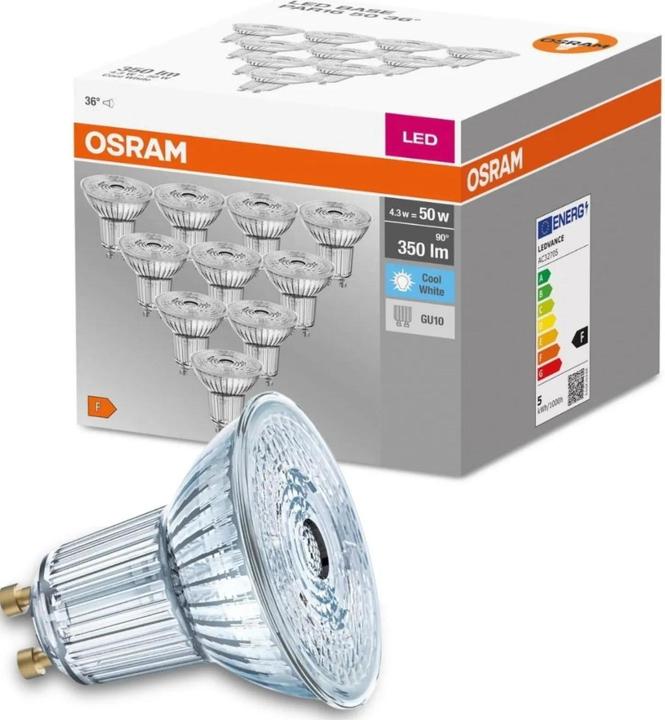 Actual product image Osram Base PAR16 (GU10, 4.30 W, 350 lm, 10 x, F)