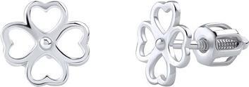 Silvego Playful silver four-leaf clover earrings for good luck SILVEGOB31853SBD