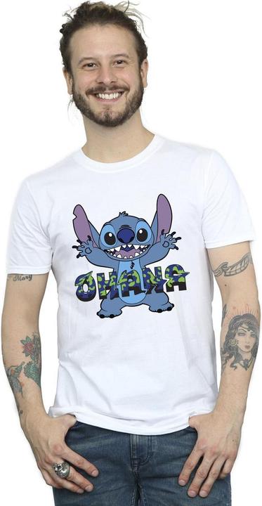 Immagine prodotto Disney Lilo And Stitch Ohana Blue Glitch Maglietta Uomo (L)