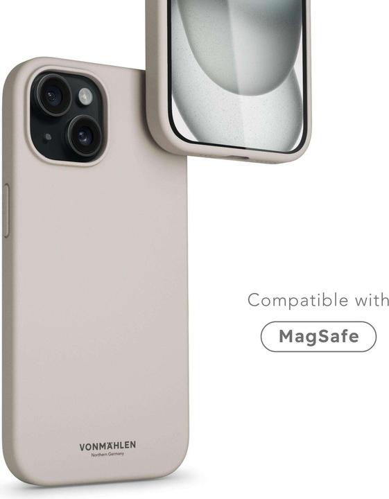 Immagine prodotto Vonmählen Custodia in silicone ecologico per iPhone 15 - Crema (Apple iPhone 15)