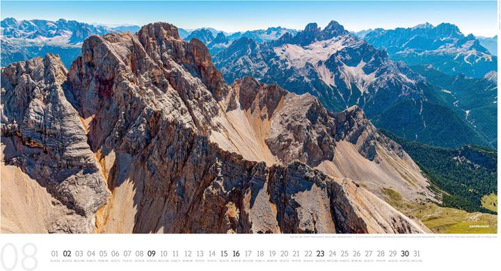 Produktbild Luftbildkalender Dolomiten 2026 (Harter Einband, Deutsch, Französisch, Englisch, Italienisch)